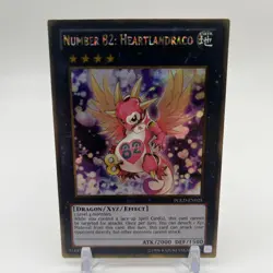 Yugioh Number 82: Heartlandraco PGLD-EN025 Gold Secret Rare NM - Image 1