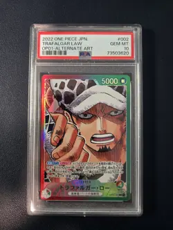 One Piece Card Game JPN - Romance Dawn - OP01-002 Trafalgar Law Alt Art - PSA 10 - Image 1