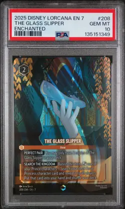 2025 DISNEY LORCANA EN 7-ARCHAZIA'S ISLAND ENCHANTED THE GLASS SLIPPER PSA 10 - Image 1