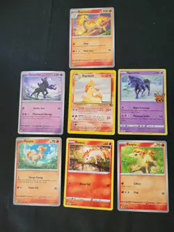 Pokmon Ponyta & Rapidash Spectrier Holo Non Holo 7 Pokemon Card Lot Various Sets - Image 1