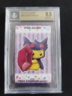 BGS 9.5 Poncho Pikachu Mega Sableye Business Card Japanese Pokemon Promo 2015 - Image 3