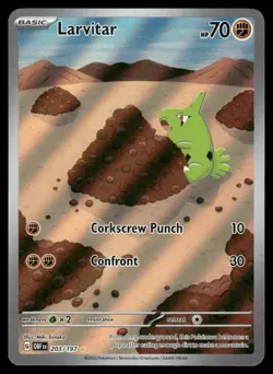 Pokemon Cards Larvitar 203/197 Obsidian Flames Illustration Rare NM - Image 1