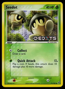 Pokemon Card - Seedot Deoxys 71/107 Reverse Holo Stamped - Image 1