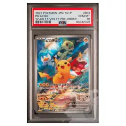 Pokemon Card Pikachu Scarlet/Violet Pre-Order Promo 001/SV-P Jap - PSA 10 GEM MT - Image 1