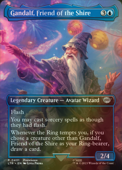 MTG Gandalf, Friend of the Shire Borderless Prerelease Foil ** LTR ** English - Image 1