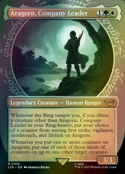 MTG Aragorn, Company Leader Showcase Borderless Foil ** LTR ** English - Image 1