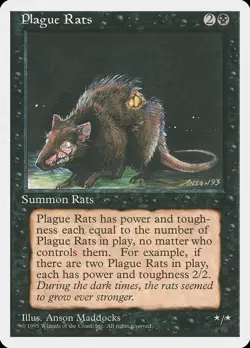 Plague Rats 1995 Non Foil Common Fourth Edition MTG Near Mint - Image 1