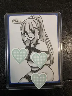 Magic MTG Altered Plains / Land Card | Original Hand Drawn & Colored Anime Waifu - Image 1