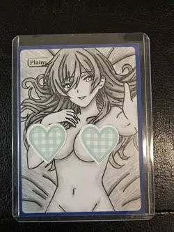 Magic MTG Altered Plains / Land Card | Original Hand Drawn & Colored Anime Waifu - Image 1