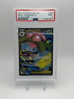 2025 POKEMON MEG EN-MEGA EVOLUTION ULTRA RARE #155 MEGA VENUSAUR EX PSA 9 - Image 1