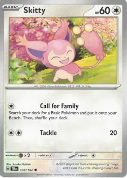 Skitty 130/162 Common Regular Pokemon Scarlet & Violet Temporal Forces - Image 1