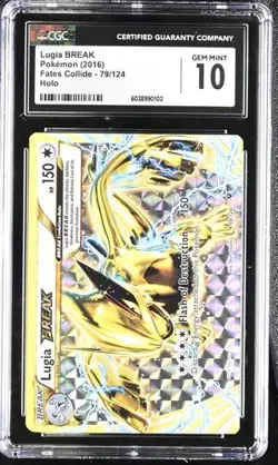 2016 Pokemon Lugia BREAK 79/124 Fates Collide Holo CGC 10 Gem Mint - Image 1