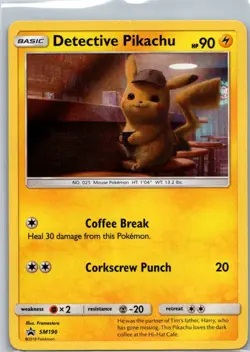 Pokemon TCG Detective Pikachu SM190 SM Black Star Promos Holo NM - Image 1