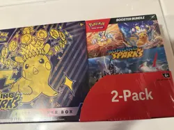 Pokemon TCG Surging Sparks ETB & Booster Bundle Costco 2-Pack NEW Factory Sealed - Image 3