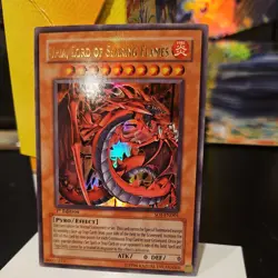 YuGiOh! Uria, Lord of Searing Flames SOI-EN001 UR 1st Ed Holo Bleed error Nice! - Image 1