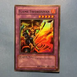 Yu-Gi-Oh! TCG— Flame Swordsman LOB-003 - 1st Edition - AE Super Rare NM - Image 1