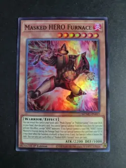 Masked HERO Furnace MZMU-EN015 Super Rare Yugioh Maze of Muertos - Image 1