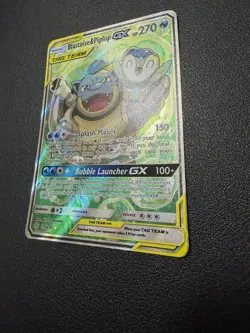 Pokemon TCG Blastoise & Piplup Tag Team GX Cosmic Eclipse Holo Card 215/236 NM - Image 2