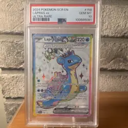 Pokemon TCG Lapras ex Ultra Rare EX Stellar Crown PSA 10 Character Card 158/142 - Image 1