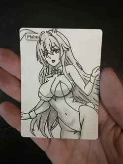 Magic MTG Altered Plains / Land Card | Original Hand Drawn Anime Bunny Girl - Image 3