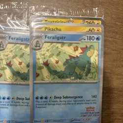 Sealed Pokemon Feraligatr Pikachu Illustration Contest 2024 Promo Card Lot Of 3 - Image 2