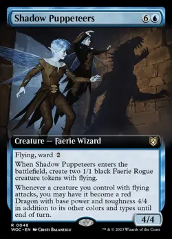 MTG Shadow Puppeteers Extended Art ** Wilds of Eldraine Commander ** English - Image 1
