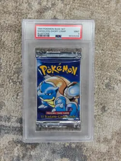 Pokemon Base Set SHADOWLESS Booster Pack Blastoise PSA 9 - Image 1