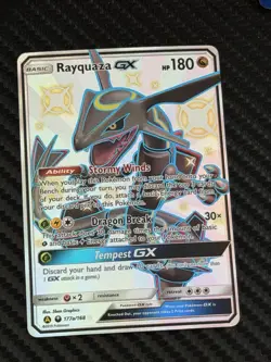 Rayquaza GX 177a/168 Hidden Fates Alternate Art Shiny Pokemon Card NM-Mint - Image 1