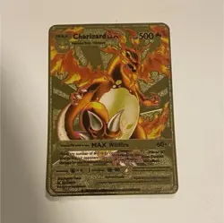 Pokemon Charizard GX Metal Foil Card 500 HP 60 Attack English - Image 1