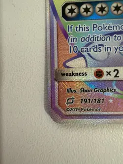 Pokemon TCG Eevee Snorlax GX Rainbow Team Up Card 191/181 Secret Rare (LP) - Image 4