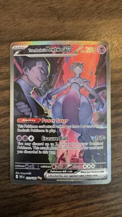 Pokemon TCG Destined Rivals Team Rockets Mewtwo EX Card 231/182 Ultra Rare - Image 1