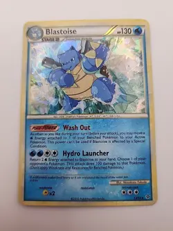 Pokemon TCG Blastoise 13/95 HGSS Unleashed Cracked Ice Holo Card - Image 1