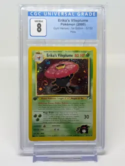 CGC 8 NM/MINT Erika's Vileplume Gym Heroes 1st Edition 5/132 Holo Pokemon Card - Image 5
