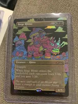 MTG Magic The Gathering Siege Rhino Foil Secret Lair - Image 1