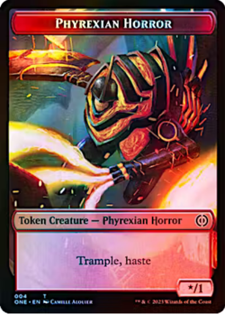 Phyrexian Horror Token Rebel 004/005 Foil Token Phyrexia: All Will Be One MTG - Image 1