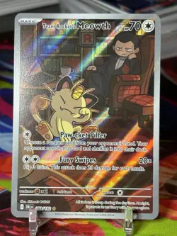 Pokemon TCG Destined Rivals TEAM ROCKET'S MEOWTH 203/182 - Image 1
