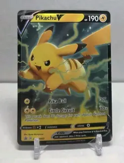 Pokemon TCG Pikachu v Sword & Shield SWSH063 Holo Promo - Image 1