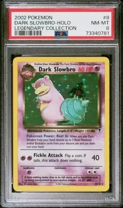 Pokemon Legendary Collection 8/110 Dark Slowbro Holo PSA 8 2002 - Image 1