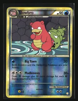 Pokemon SLOWBRO 52/123 Reverse Holo (2010 HeartGold SoulSilver) LP/Light Play - Image 1