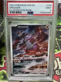 2023 Pokemon SV Paradox Rift Groudon #199/182 PSA 9 - Image 1