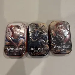 One Piece Card TCG Vol 2 Mini Tin - Set of 3 - (TS-O2, OP-13) Brand New / Sealed - Image 1