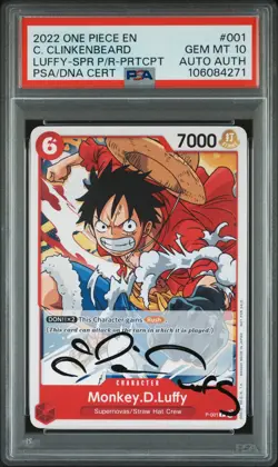 2022 ONE PIECE PROMOS #001 MONKEY D. LUFFY PSA 10 AUTO AUTHENTIC - Image 1