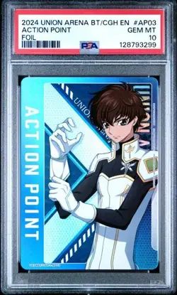 Action Point FOIL 2024 Union Arena Code Geass EN UE04BT/CGH-1-AP03 PSA 10 Pop 1! - Image 1