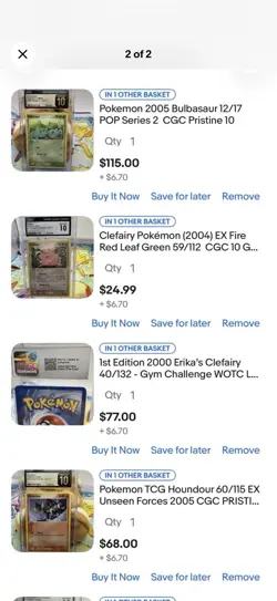 CGC GRADED SLAB Pokemon Bundle For 7 Cards Ho-oh, Clefairy, Bulbasaur, Etc - Image 1