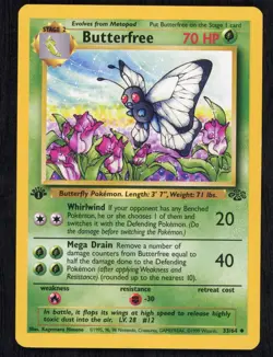 Pokemon Butterfree 33/64 Jungle 1st Edition Card NM - Image 1