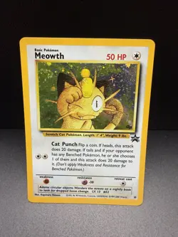 Pokemon TCG Meowth 10/53 Wotc Promo Holo 50 HP Basic English Card Stock - Image 1