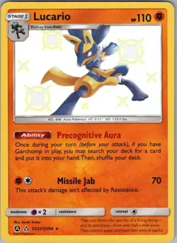 Pokemon Card Lucario SV22/SV94 Hidden Fates - Near Mint - Image 1