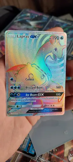 Pokemon TCG Lapras GX Holo Secret Rare Card Sun & Moon Base Set - Image 1