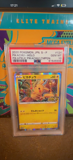 PSA 10 Gem Mint Pikachu Japanese PikaPika! Holo Promo Pokemon Card 124/S-P - Image 1
