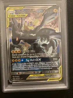 Pokemon Pikachu and Zekrom GX Tag Team SM168 Black Star Promo PSA 9 - Image 3